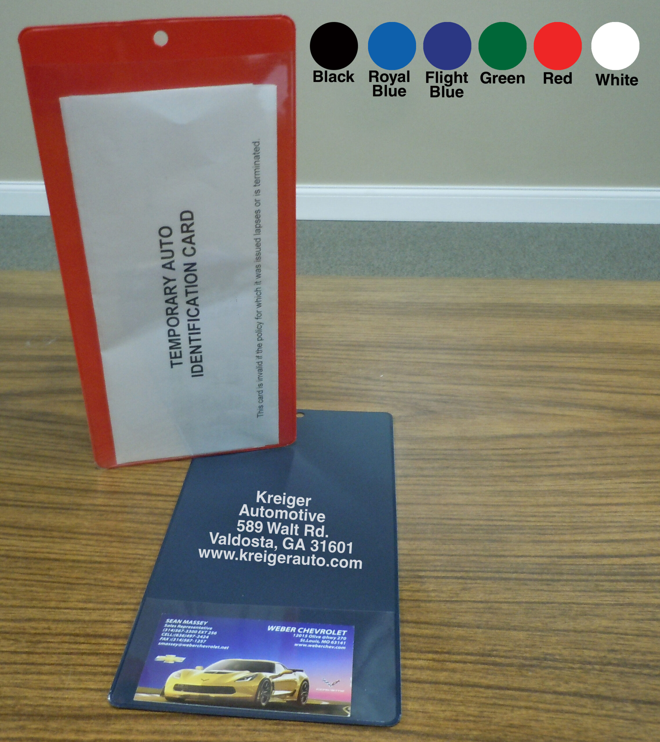 Display sleeves with color options