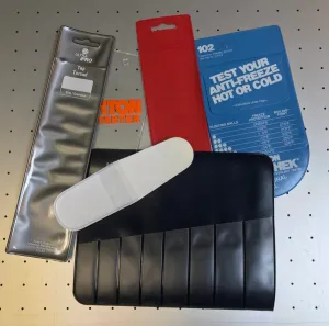 Compilation of customized tool pouches of different colors, shapes, and sizes.